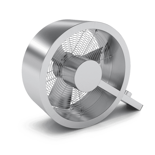Q design fan in brushed steel | Stadler Form