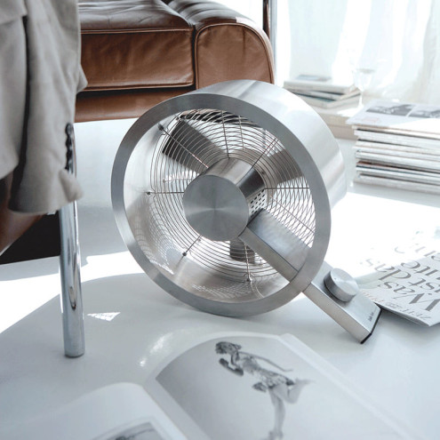 Q design fan in brushed steel | Stadler Form